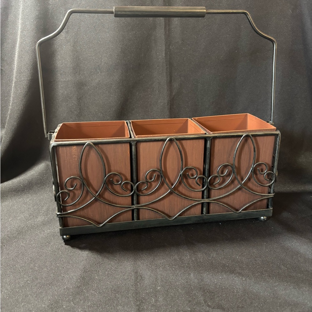 SLAH Estate Copper Metal Utensil Holder Caddy Planter Southern Living At Home